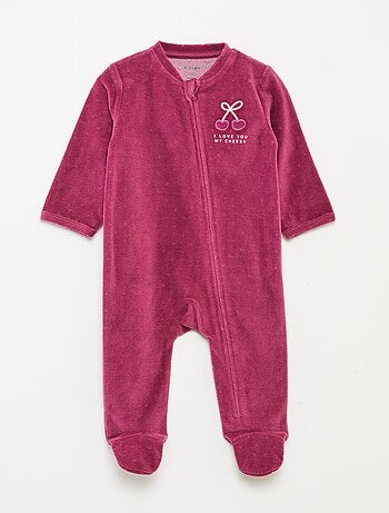 Pijama de terciopelo con cremallera