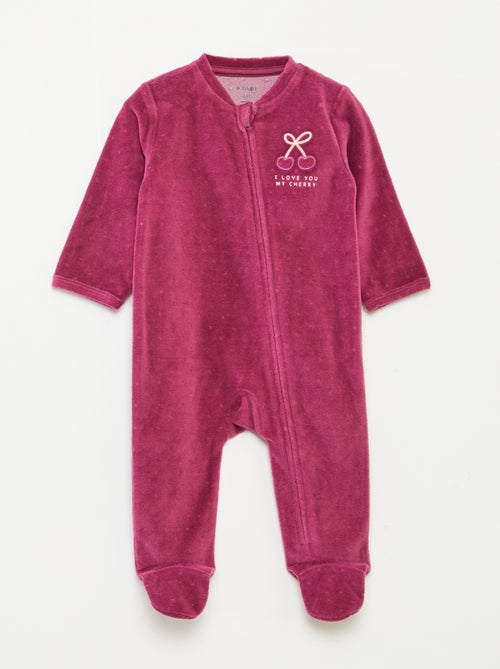 Pijama de terciopelo con cremallera - Kiabi