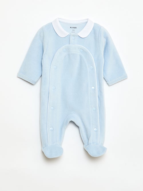 Pijama de terciopelo con cuello bebé - Kiabi