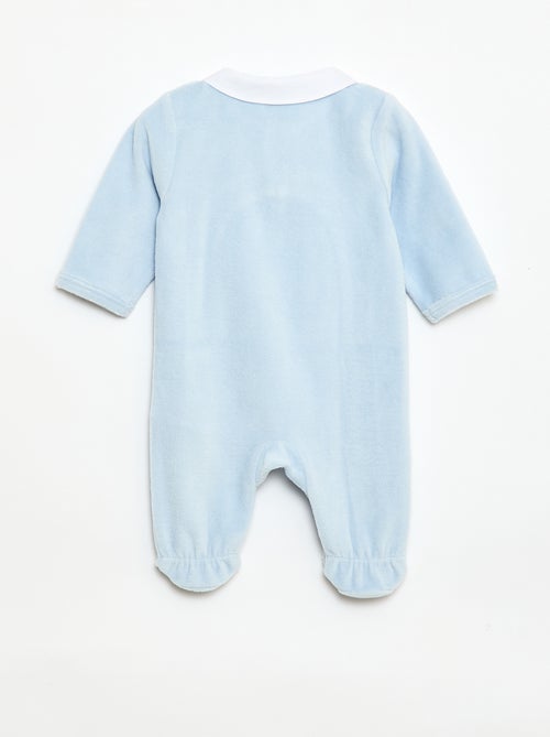 Pijama de terciopelo con cuello bebé - Kiabi