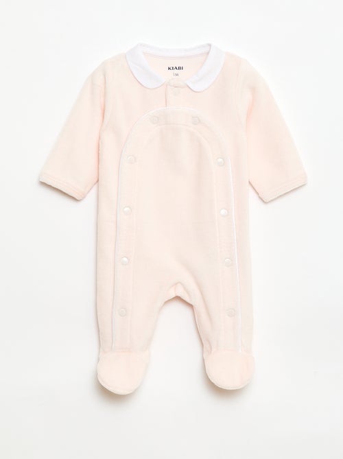 Pijama de terciopelo con cuello bebé - Kiabi