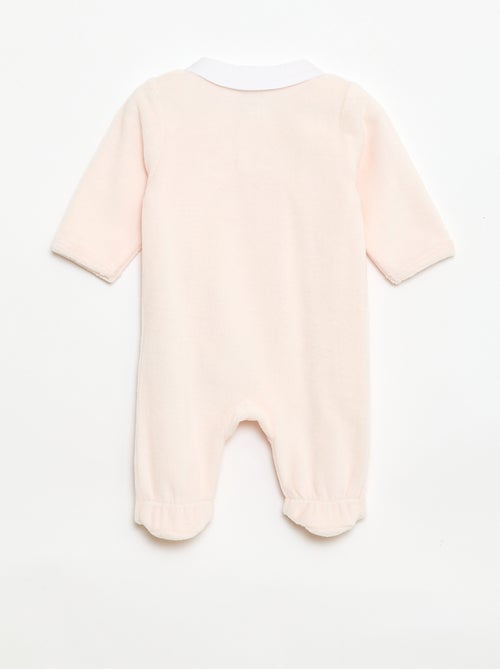 Pijama de terciopelo con cuello bebé - Kiabi