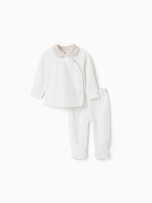 Pijama de terciopelo con estampado de lunares - Kiabi Pijama de terciopelo con estampado de lunares - Kiabi