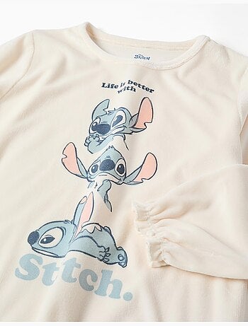 Pijama de terciopelo con estampado de stitch