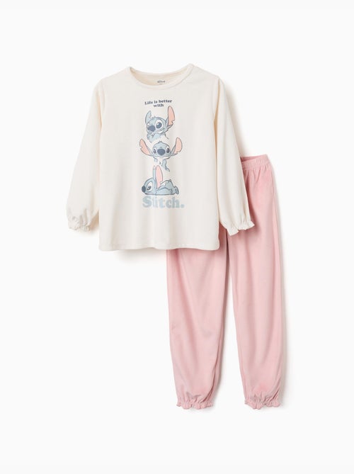 Pijama de terciopelo con estampado de stitch - Kiabi Pijama de terciopelo con estampado de stitch - Kiabi