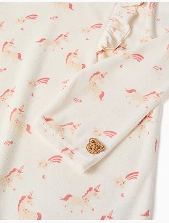 Pijama de terciopelo con estampado de unicornio y estrella