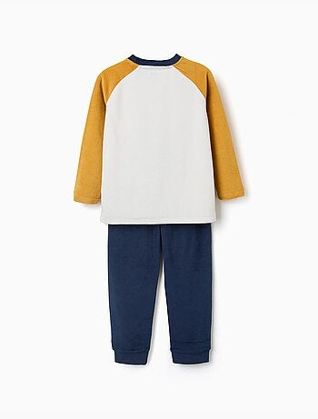 Pijama de terciopelo con estampado en el pecho