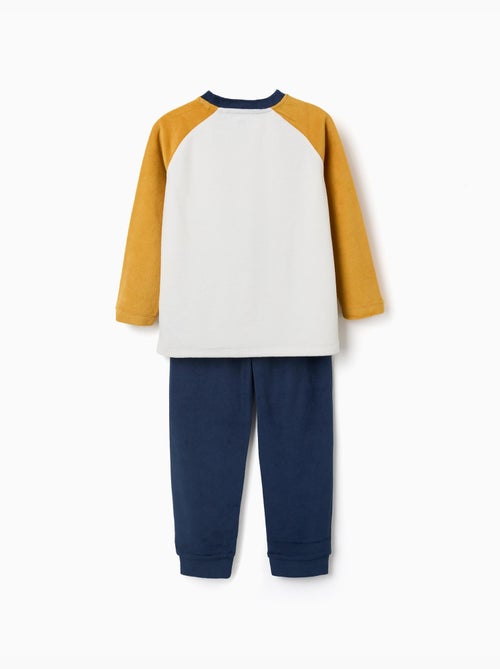 Pijama de terciopelo con estampado en el pecho - Kiabi
