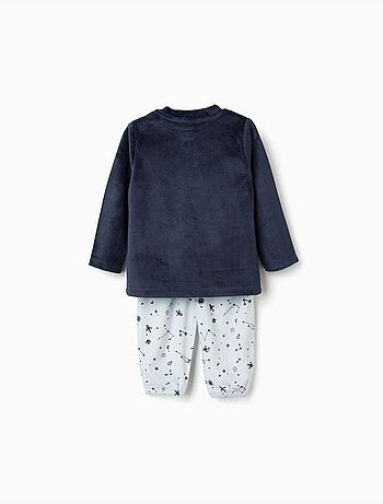 Pijama de terciopelo con estampado espacial que brilla en la oscuridad