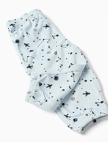 Pijama de terciopelo con estampado espacial que brilla en la oscuridad