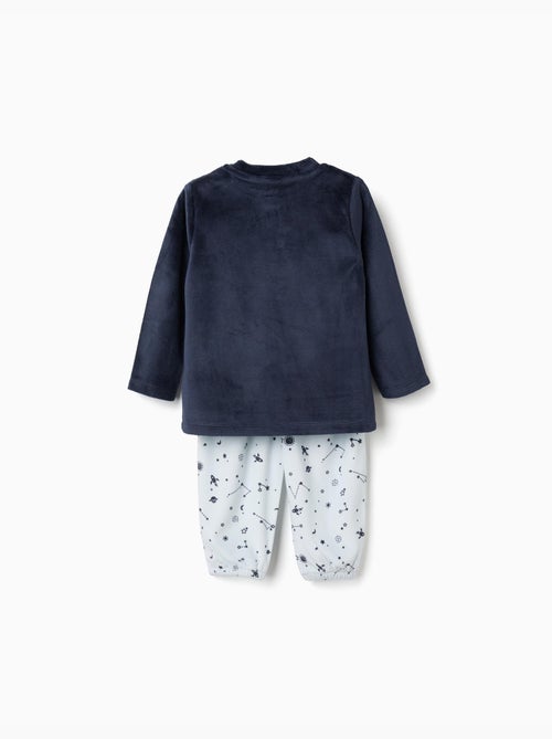 Pijama de terciopelo con estampado espacial que brilla en la oscuridad - Kiabi Pijama de terciopelo con estampado espacial que brilla en la oscuridad - Kiabi