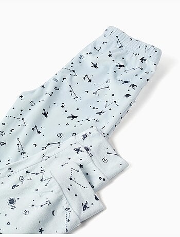 Pijama de terciopelo con estampado espacial que brilla en la oscuridad