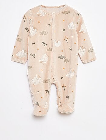 Pijama de terciopelo con motivo all over