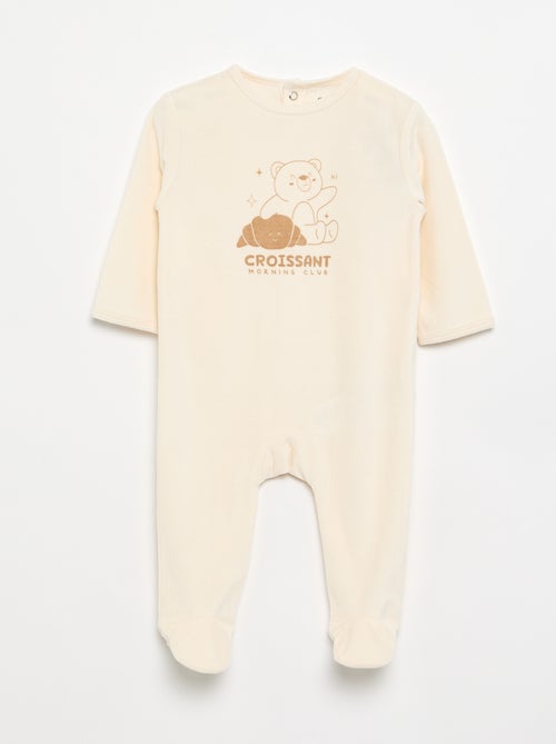 Pijama de terciopelo con pies - Kiabi