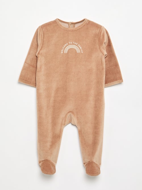 Pijama de terciopelo con pies - Kiabi
