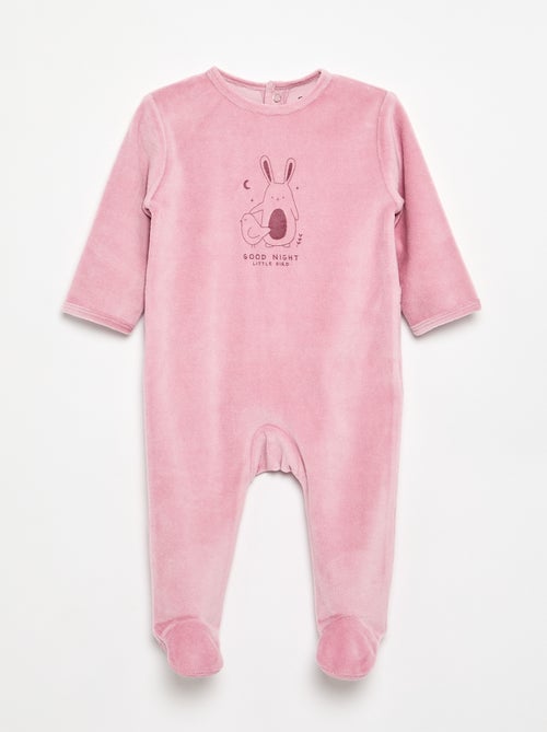 Pijama de terciopelo con pies - Kiabi