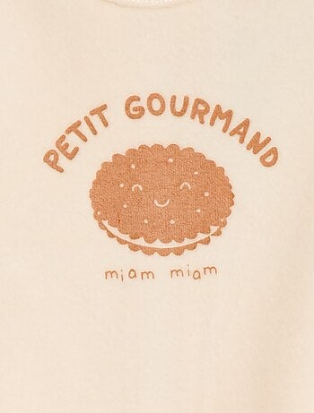 Pijama de terciopelo con pies y dibujo delantero