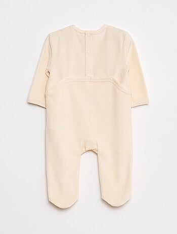 Pijama de terciopelo con pies y dibujo delantero