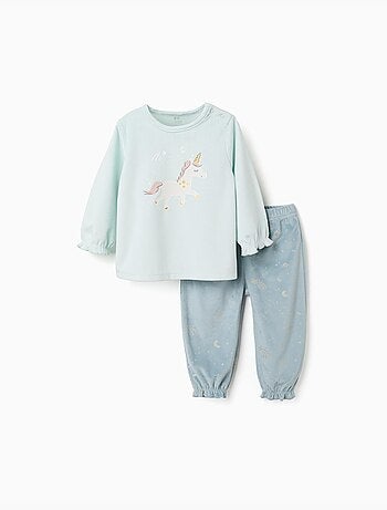Pijama de terciopelo con unicornio que brilla en la oscuridad