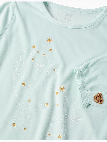 Pijama de terciopelo con unicornio que brilla en la oscuridad