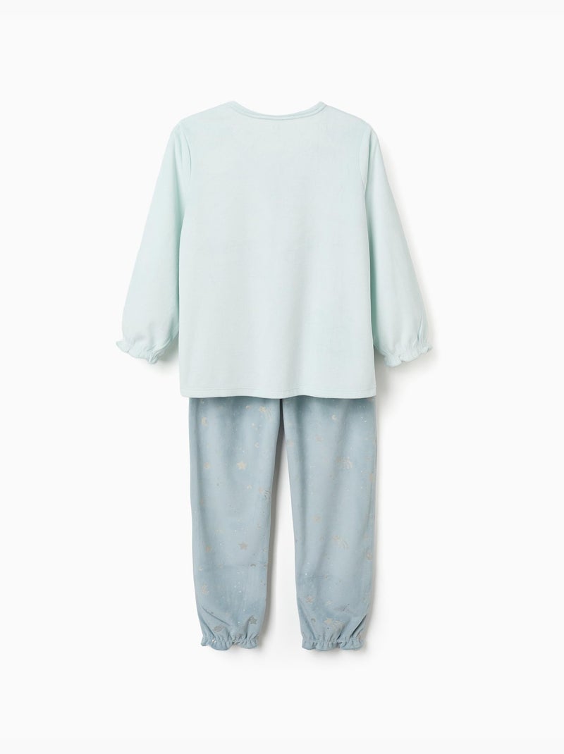 Pijama de terciopelo con unicornio que brilla en la oscuridad Azul claro - Kiabi