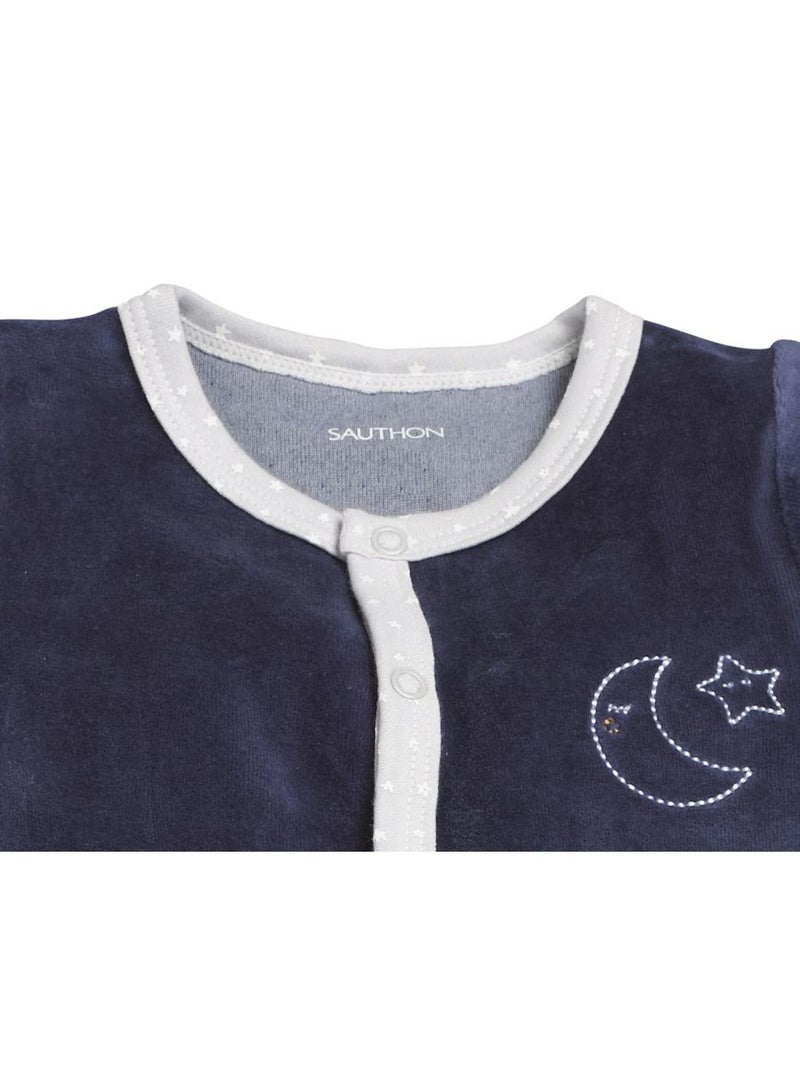 Pijama de terciopelo de manga larga para - SAUTHON Azul - Kiabi