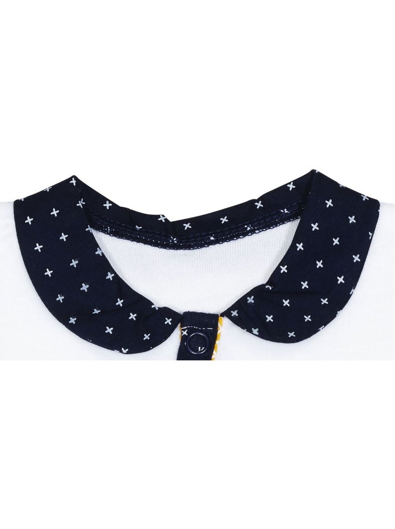Pijama de terciopelo de manga larga para - SAUTHON Blanco Azul - Kiabi