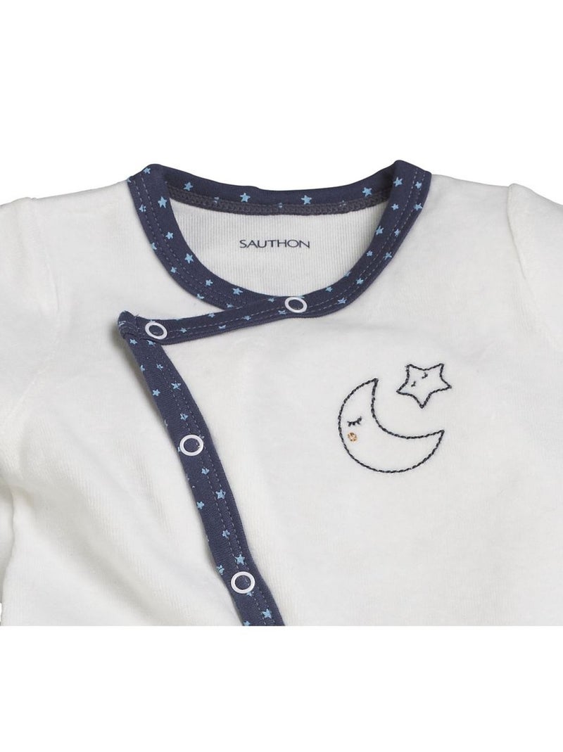 Pijama de terciopelo de manga larga para - SAUTHON Blanco - Kiabi