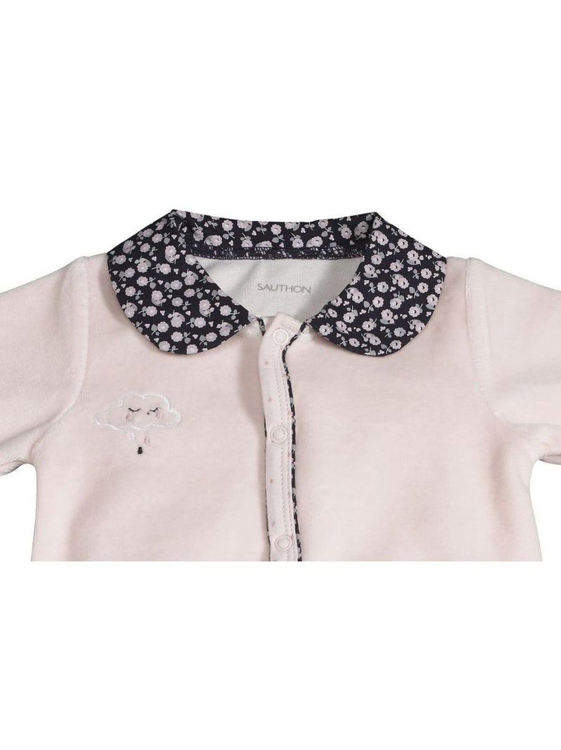 Pijama de terciopelo de manga larga para - SAUTHON Rosa - Kiabi