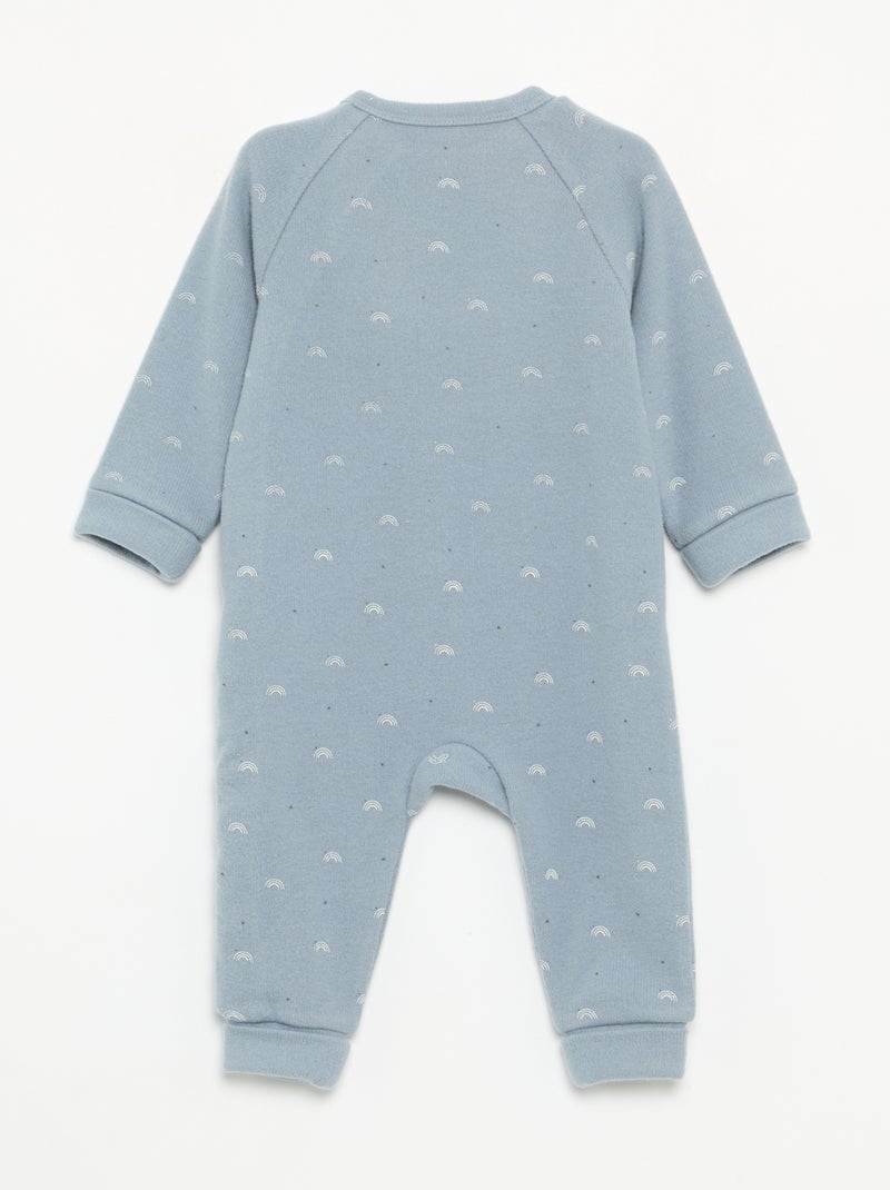 Pijama de terciopelo de manga larga sin pies para dormir bien Azul - Kiabi