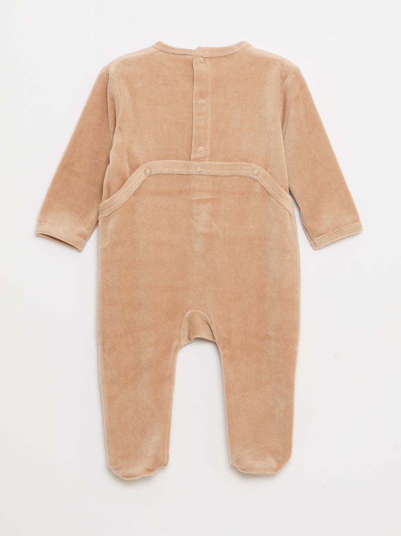 Pijama de terciopelo 'Disney' Beige - Kiabi