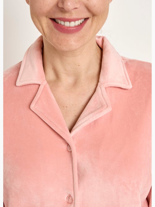 Pijama de terciopelo elástico con botones largos - Afibel - Kiabi