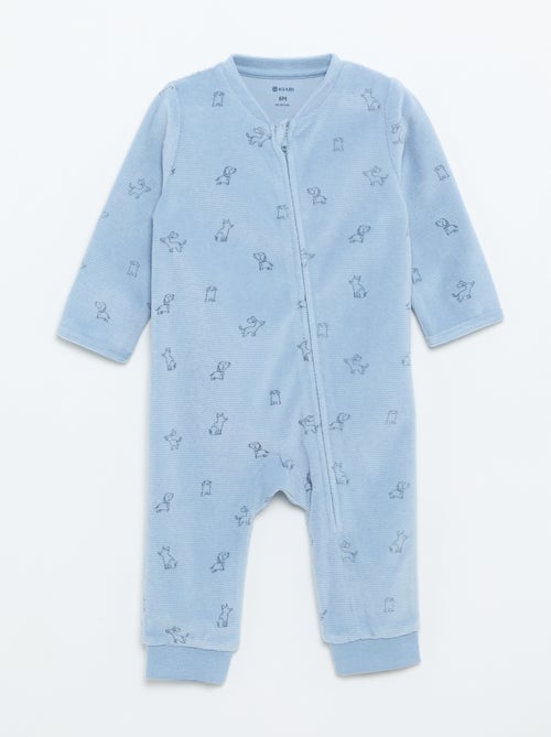 Pijama de terciopelo estampado - Kiabi