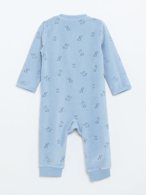 Pijama de terciopelo estampado - Kiabi