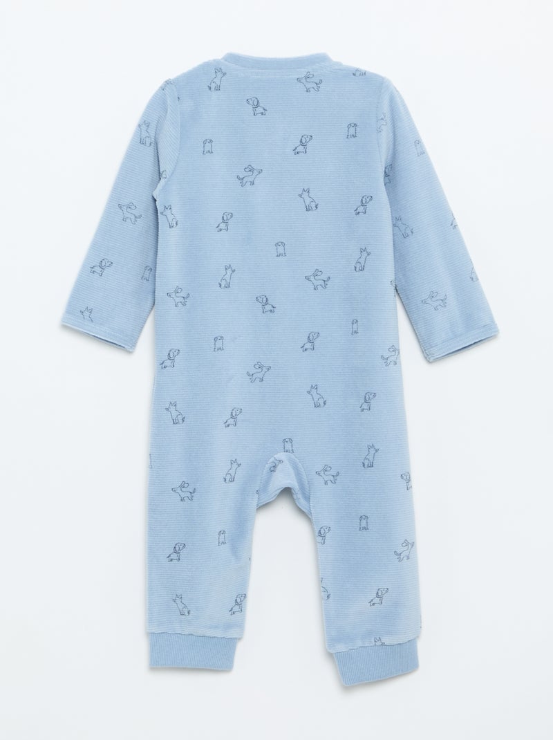 Pijama de terciopelo estampado Azul - Kiabi