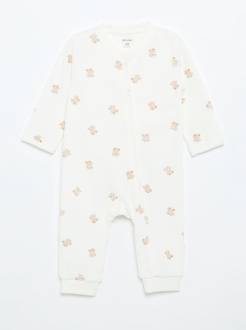 Pijama de terciopelo estampado - Kiabi