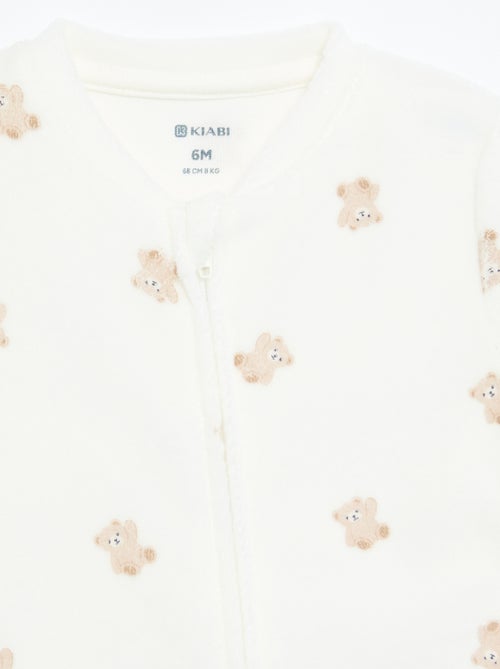 Pijama de terciopelo estampado - Kiabi
