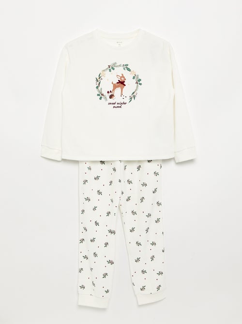 Pijama de terciopelo estampado - Kiabi
