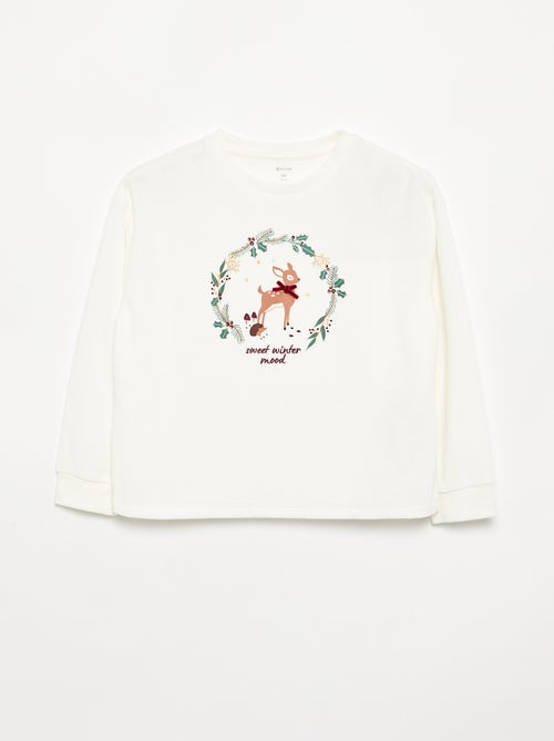 Pijama de terciopelo estampado - Kiabi