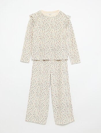 Pijama de terciopelo estampado de 2 piezas - Sudadera + pantalón