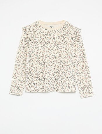 Pijama de terciopelo estampado de 2 piezas - Sudadera + pantalón