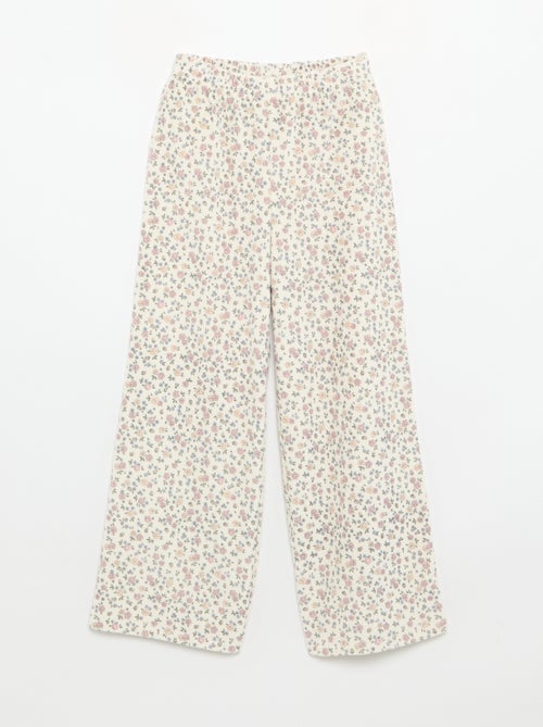 Pijama de terciopelo estampado de 2 piezas - Sudadera + pantalón - Kiabi