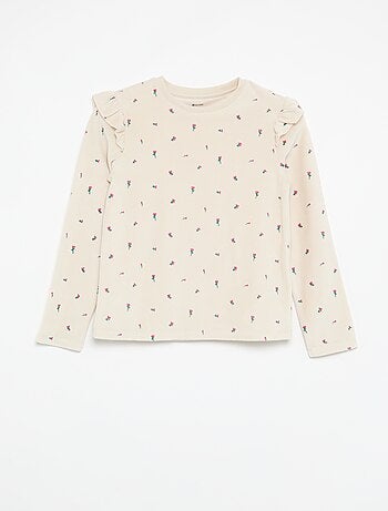 Pijama de terciopelo estampado de 2 piezas - Sudadera + pantalón