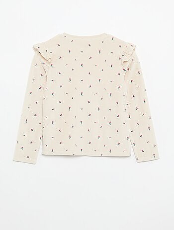Pijama de terciopelo estampado de 2 piezas - Sudadera + pantalón