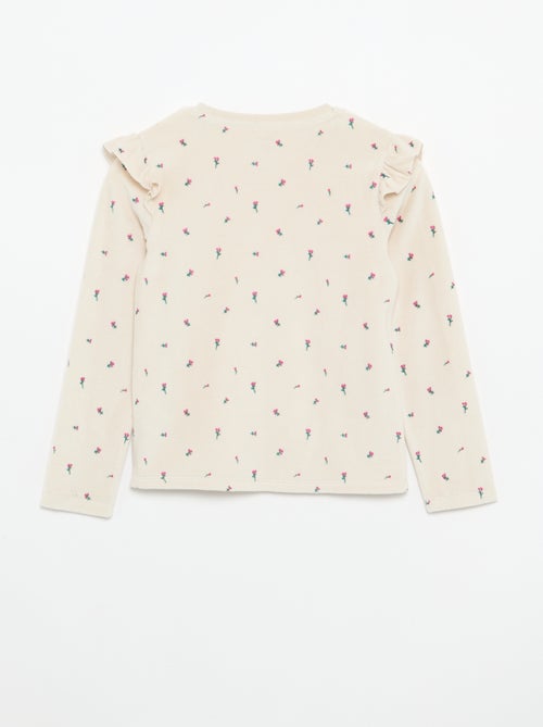 Pijama de terciopelo estampado de 2 piezas - Sudadera + pantalón - Kiabi