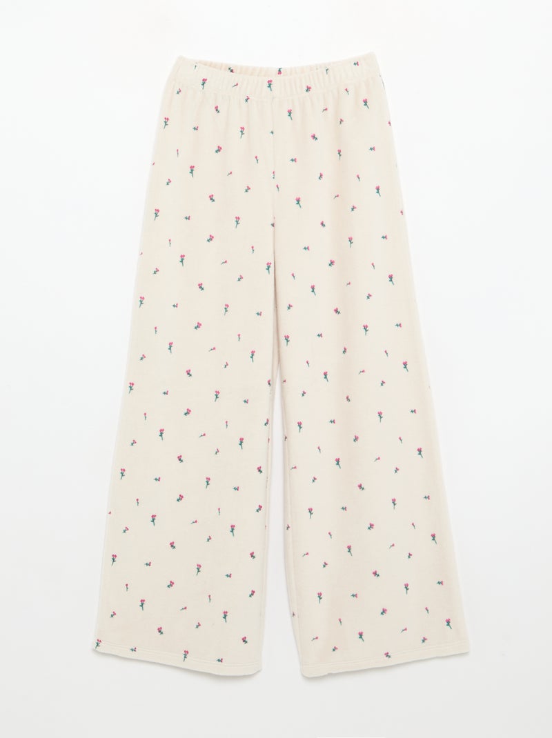 Pijama de terciopelo estampado de 2 piezas - Sudadera + pantalón Rosa - Kiabi