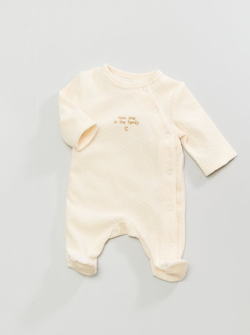 Pijama de terciopelo estampado 'espacio' BLANCO - Kiabi