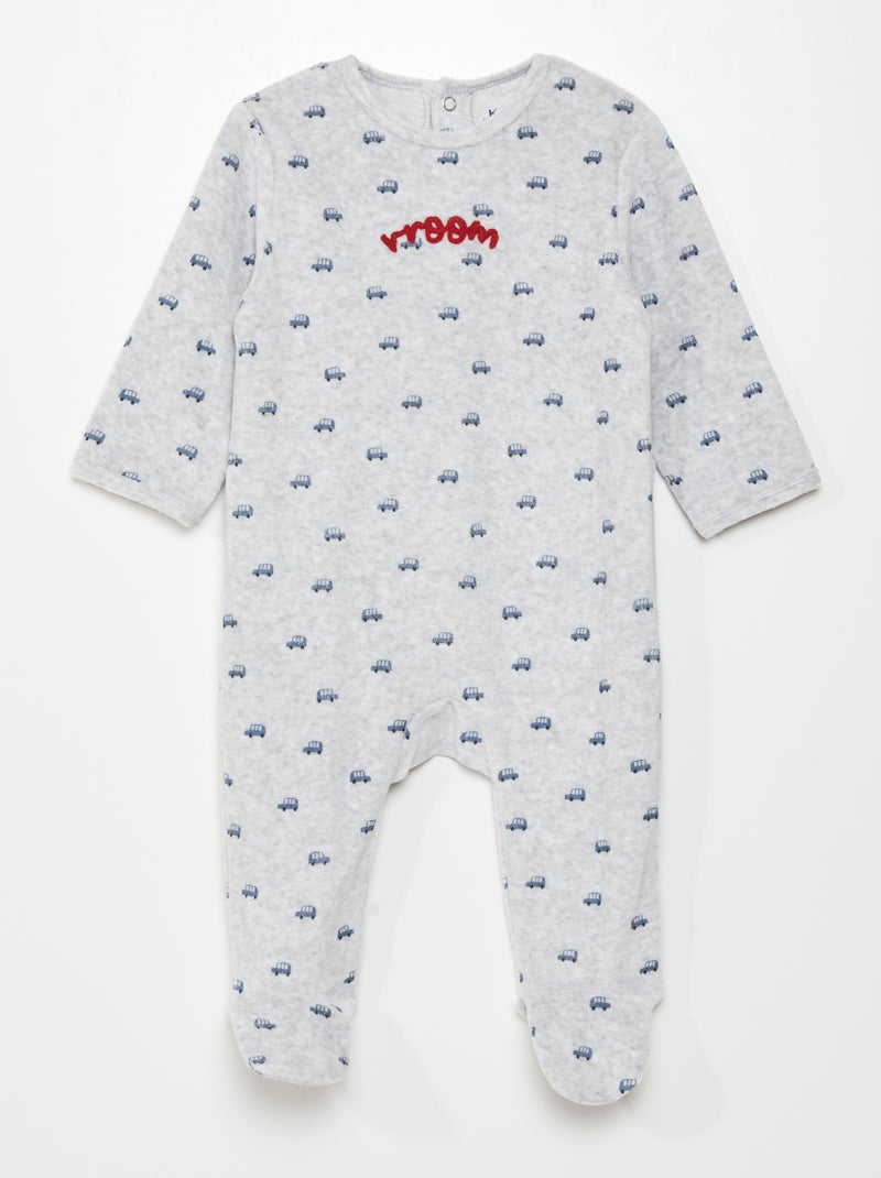 Pijama de terciopelo GRIS - Kiabi