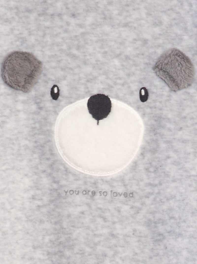 Pijama de terciopelo GRIS - Kiabi