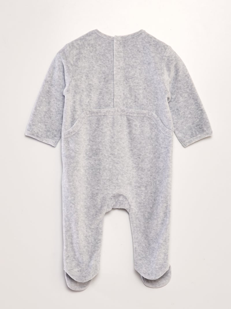 Pijama de terciopelo GRIS - Kiabi